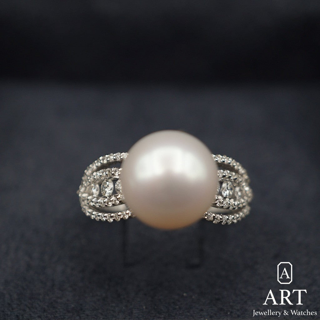 Art Jewellery & Watches-Pearl Diamond Ring-Jewellery-Art Jewellery &amp; Watches