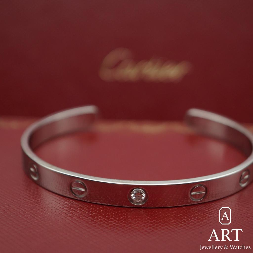 Pre-Owned Cartier Love Cuff Bracelet 17 Size B6029917