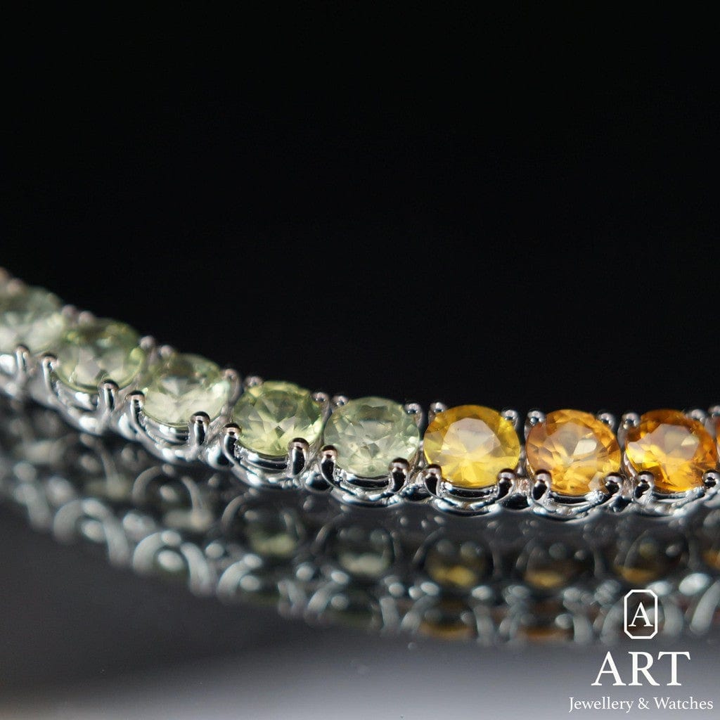 New ART Jewellery Sapphire Rainbow Tennis Bracelet 9,97 ct. ARTBL0035