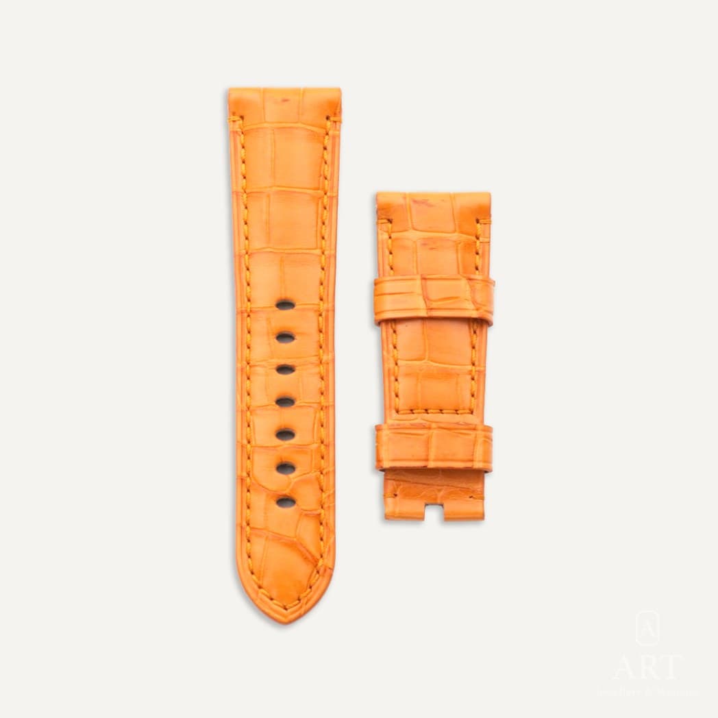 Panerai Orange Crocodile Leather Luminor/Submersible Watch Strap