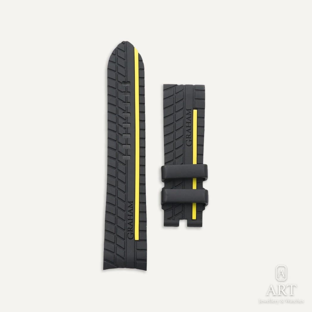 Graham Black Silicone Silverstone RS Watch Strap, reference BRAK104B