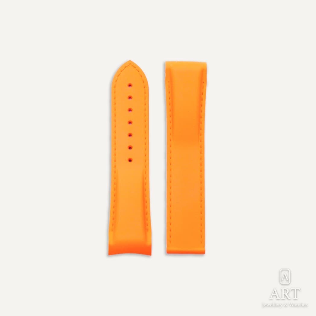 Omega Orange Silicone Seamaster Planet Ocean 45.5mm Chronograph Watch Strap, reference 98000375