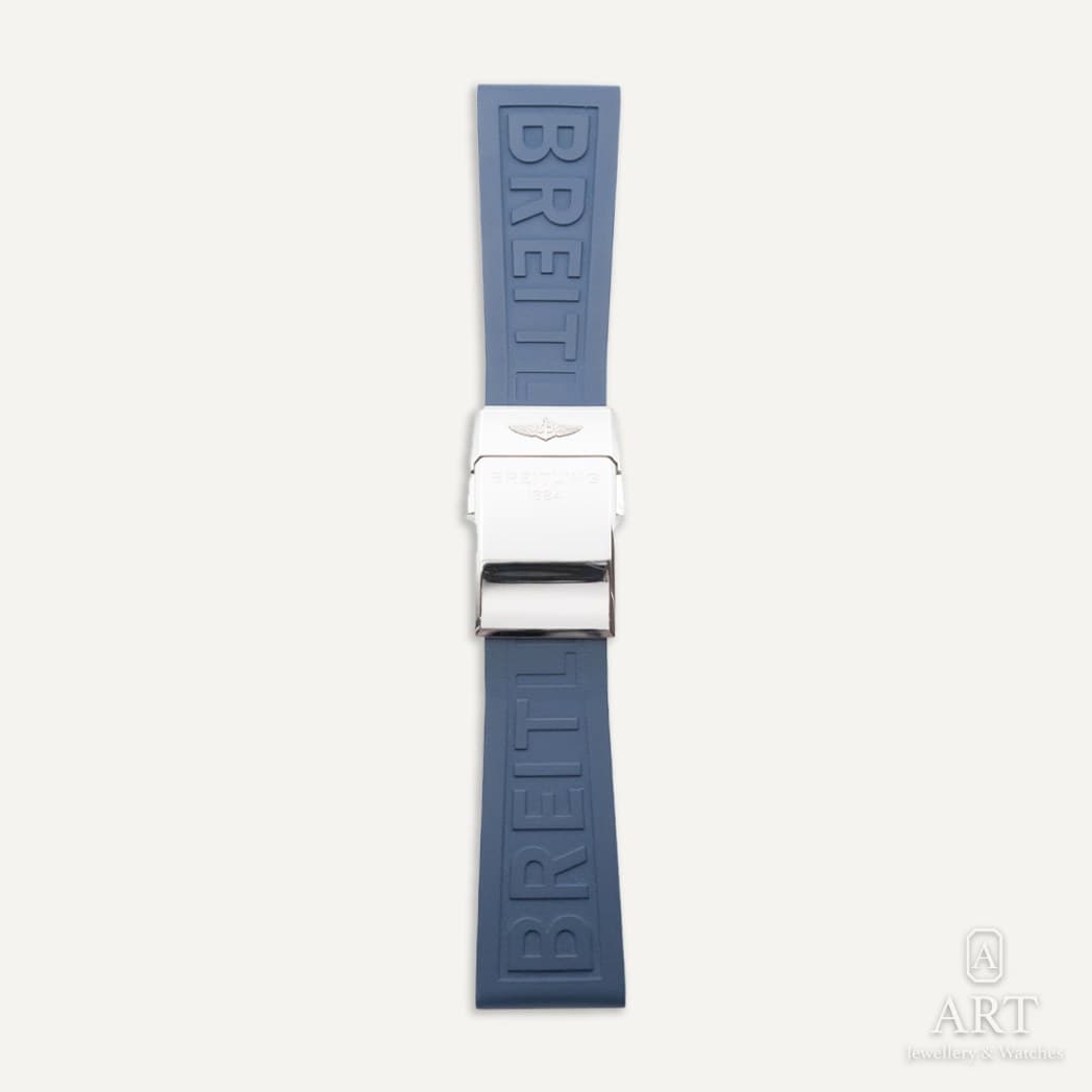 Breitling Blue Diver Pro Navy Blue Silicone Superocean/Avenger/Navitimer/Chronomat Watch Strap, reference 160S