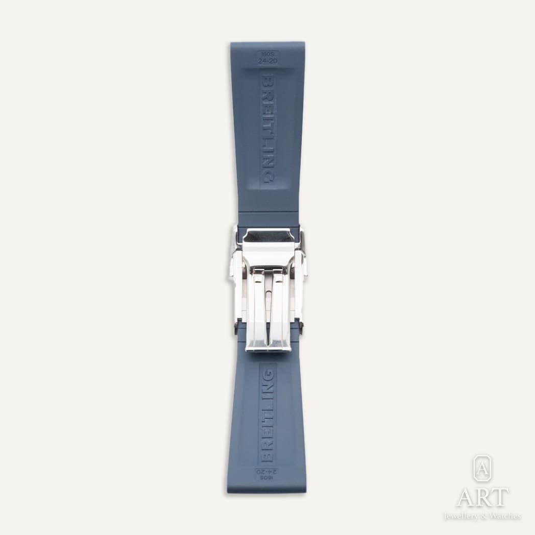 Breitling Blue Diver Pro Navy Blue Silicone Superocean/Avenger/Navitimer/Chronomat Watch Strap, reference 160S (2)