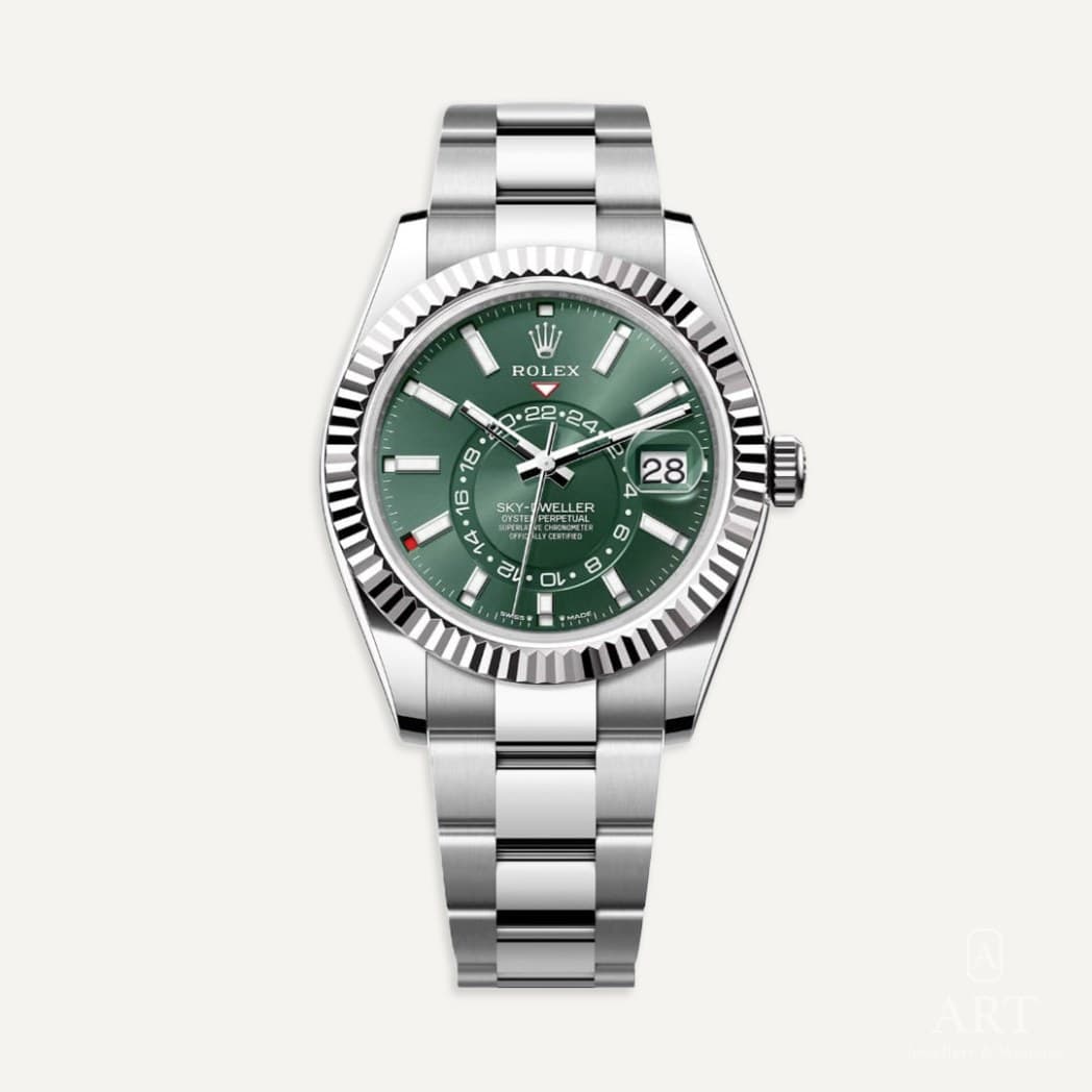 Rolex Sky-Dweller watch, mint green dial, reference 336934