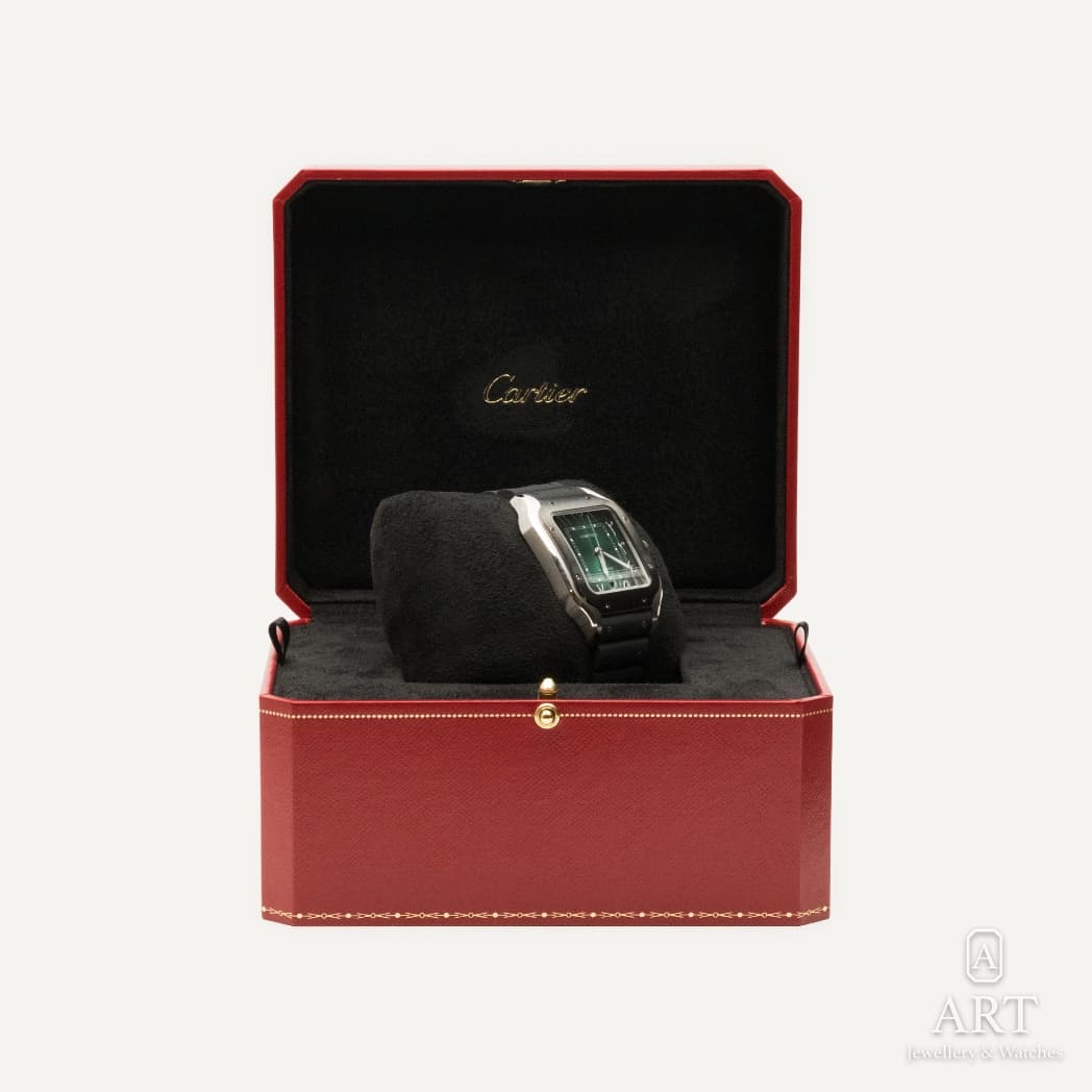 Cartier Santos de Cartier watch, green dial, reference WSSA0055 (3)