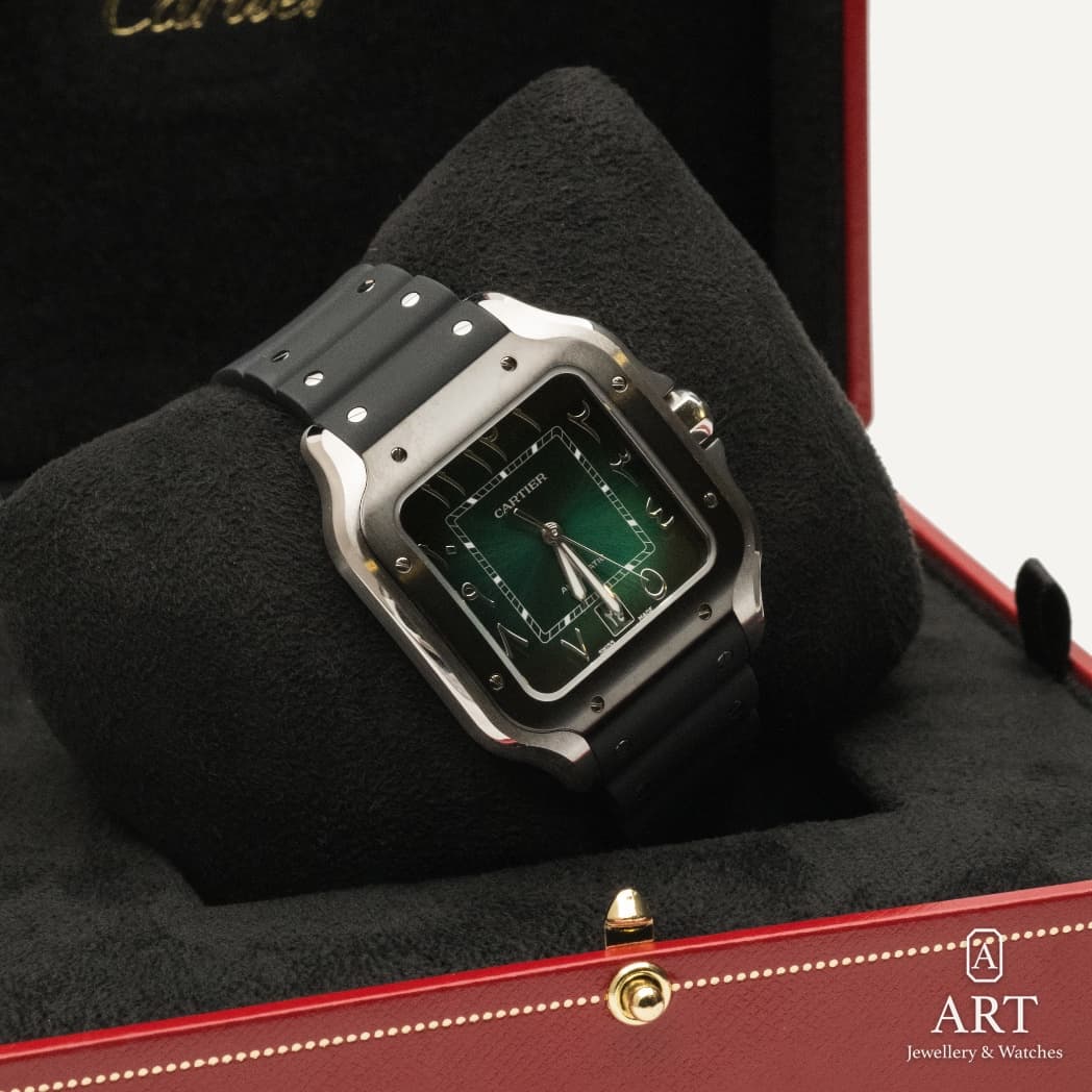Cartier Santos de Cartier watch, green dial, reference WSSA0055 (5)