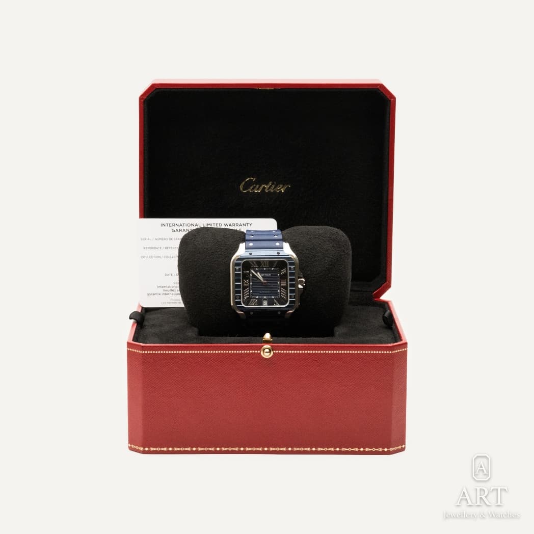 Cartier Santos de Cartier watch, blue dial, reference WSSA0048 (2)