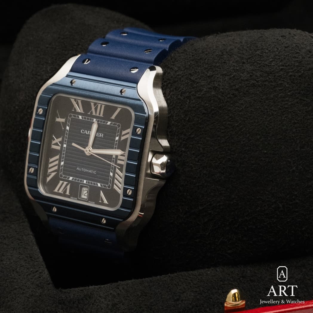 Cartier Santos de Cartier watch, blue dial, reference WSSA0048 (6)