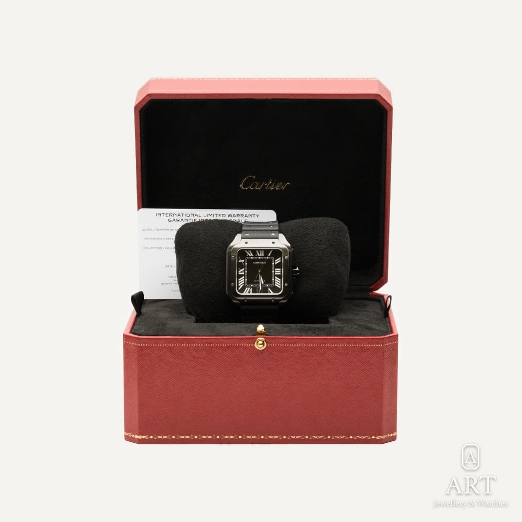 Cartier Santos de Cartier watch, black dial, reference WSSA0039 (2)