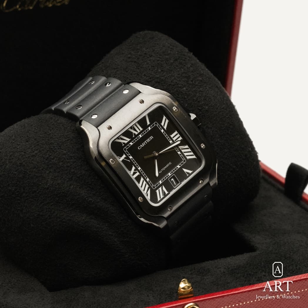 Cartier Santos de Cartier watch, black dial, reference WSSA0039 (5)