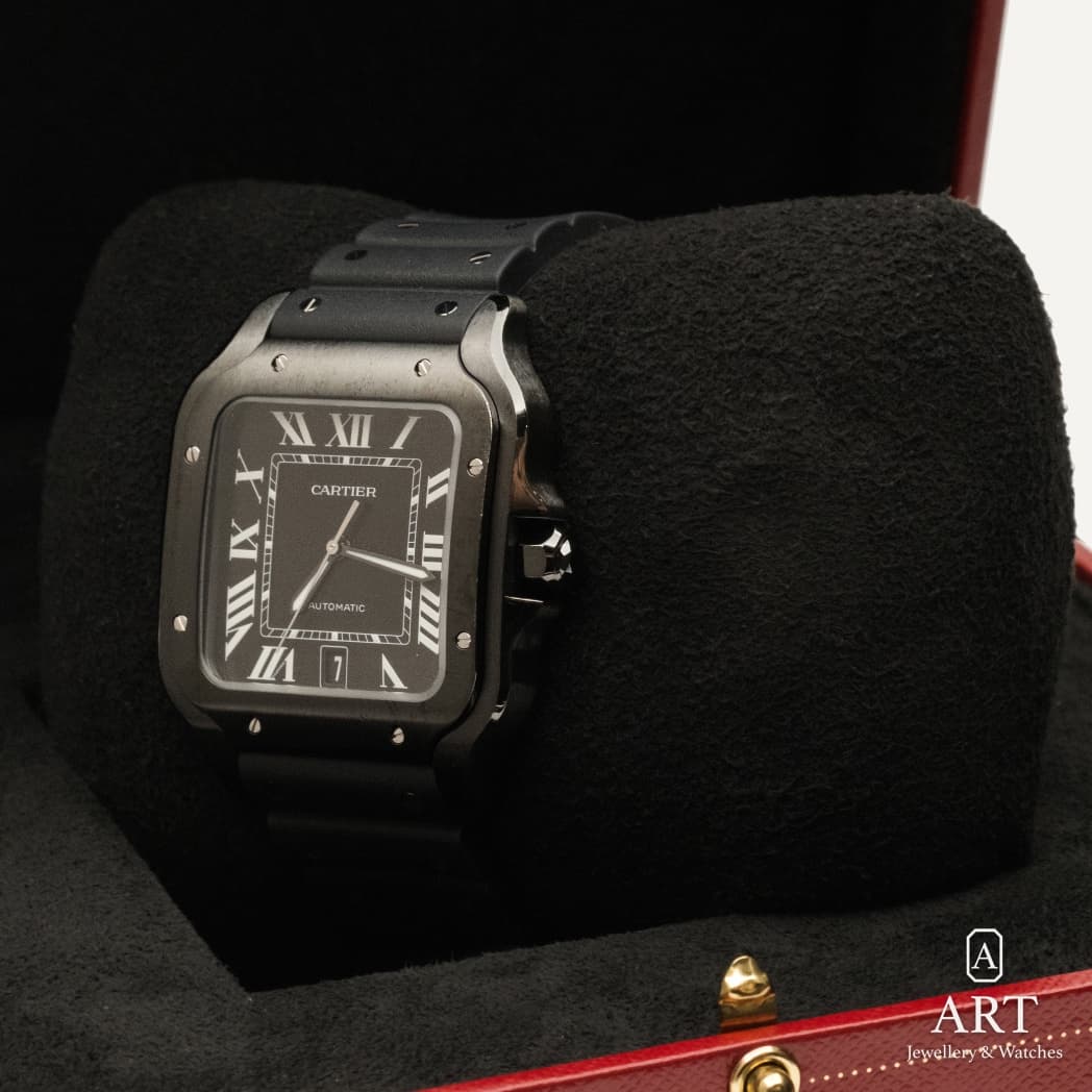 Cartier Santos de Cartier watch, black dial, reference WSSA0039 (6)