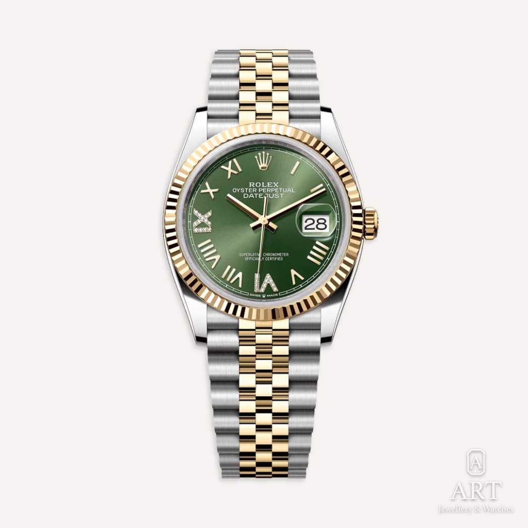 Rolex Datejust watch, olive green dial, reference 126233