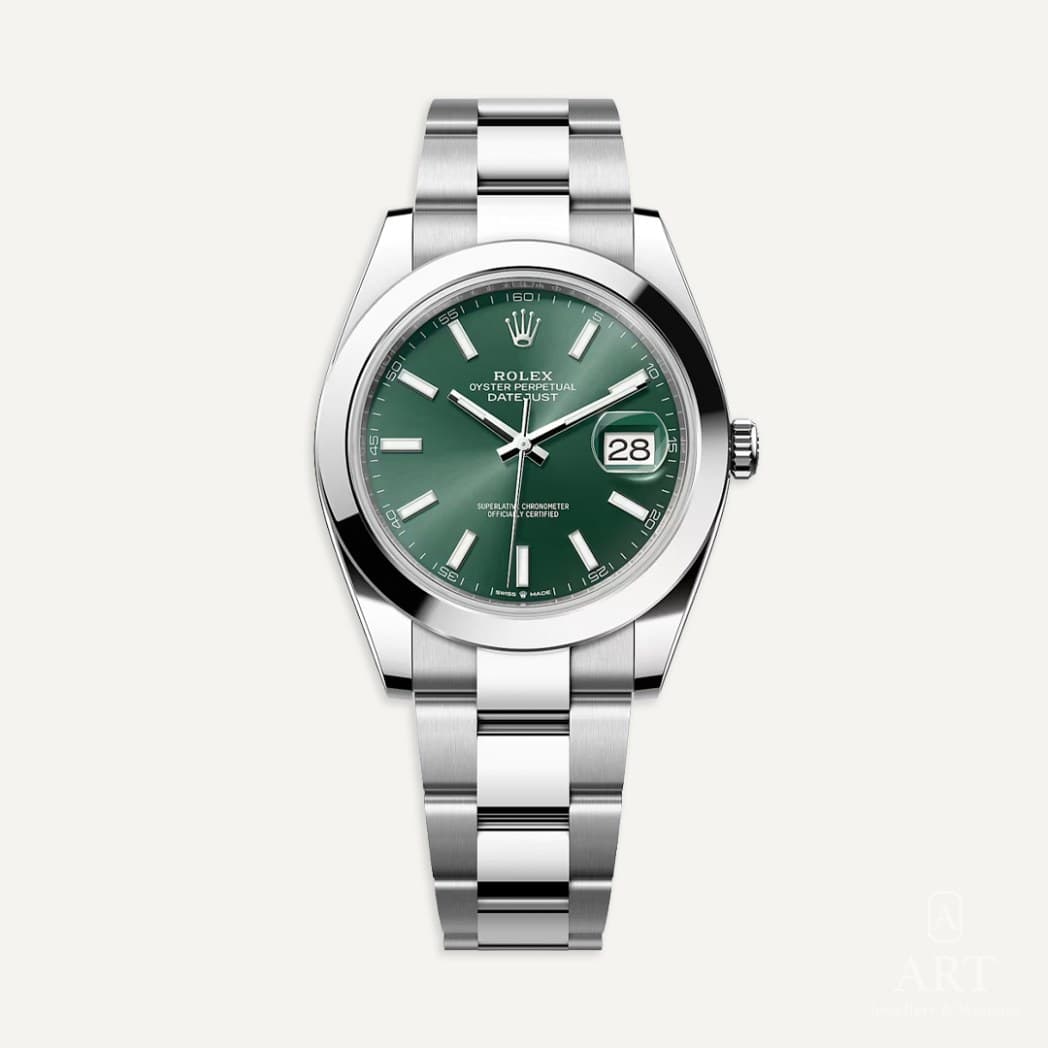 Rolex Datejust watch, mint green dial, reference 126300