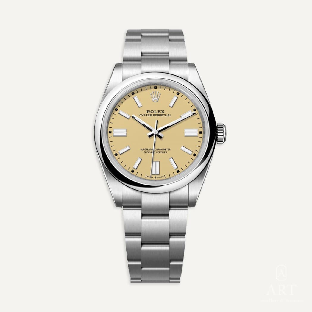 Rolex Oyster Perpetual watch, beige dial, reference 134300