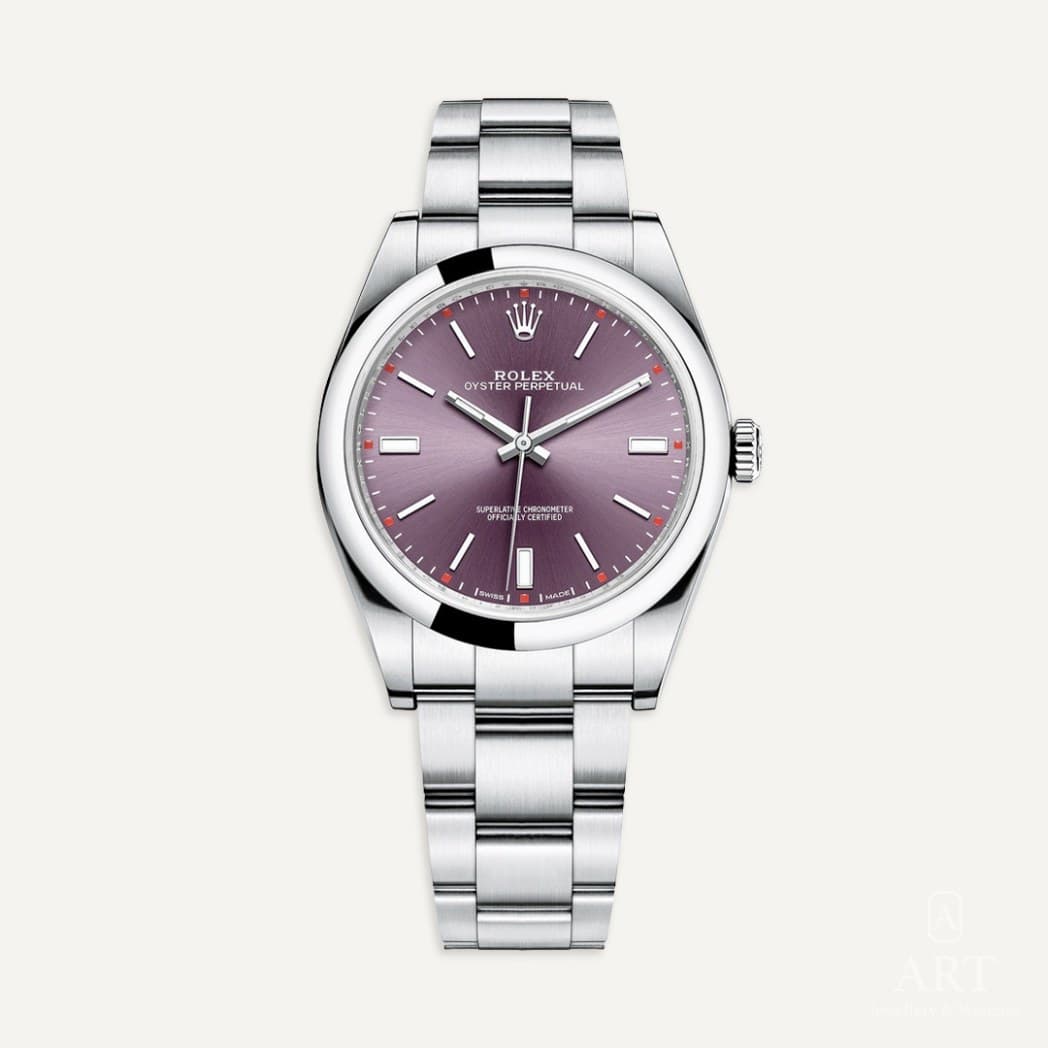 Rolex Oyster Perpetual watch, grape dial, reference 114300