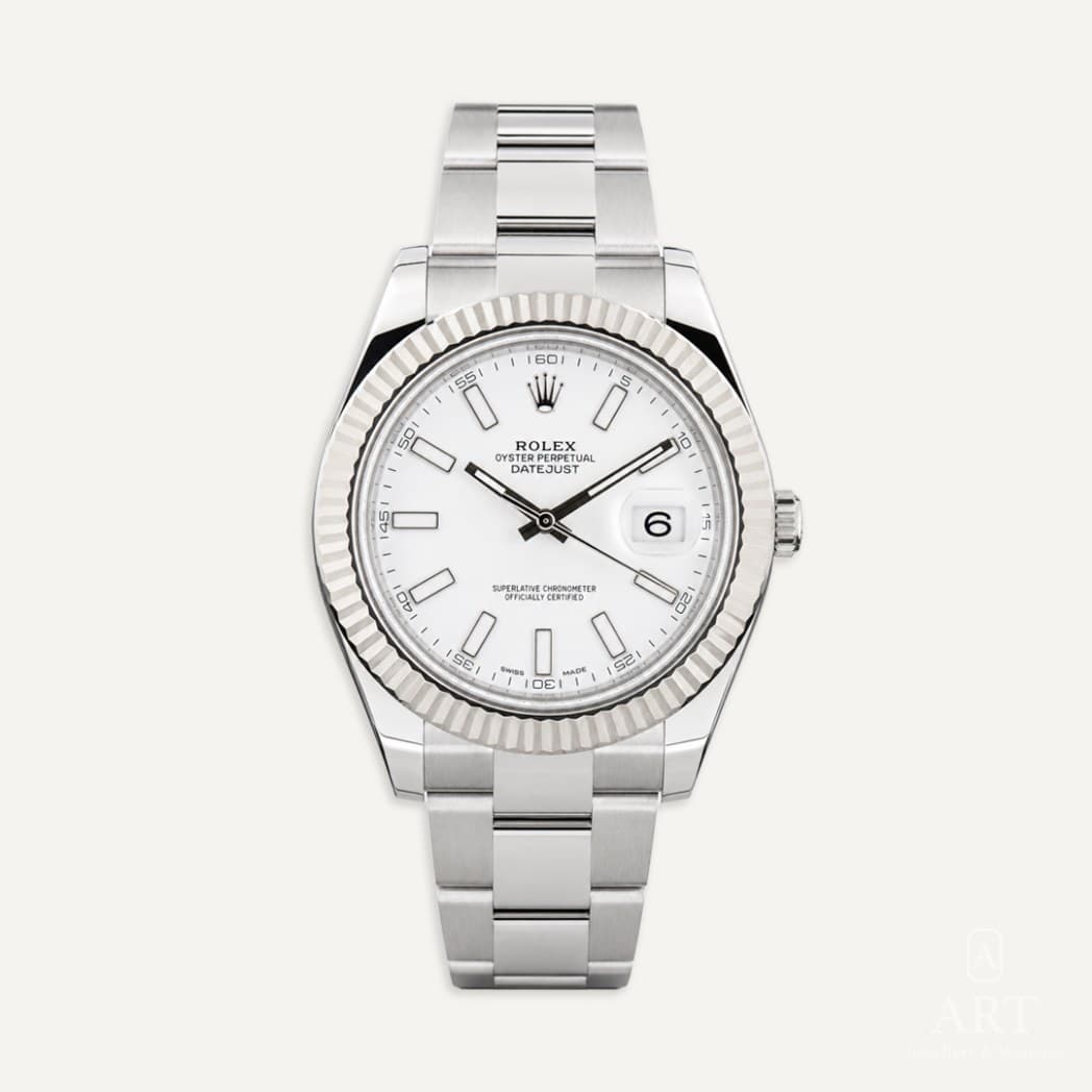 Rolex Datejust II watch, white dial, reference 116334