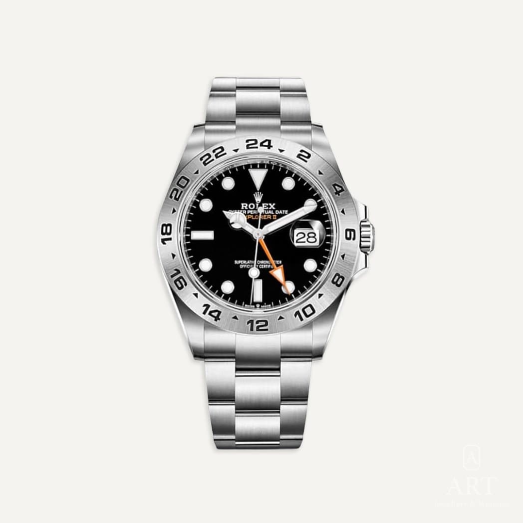 Rolex Explorer II watch, black dial, reference 216570