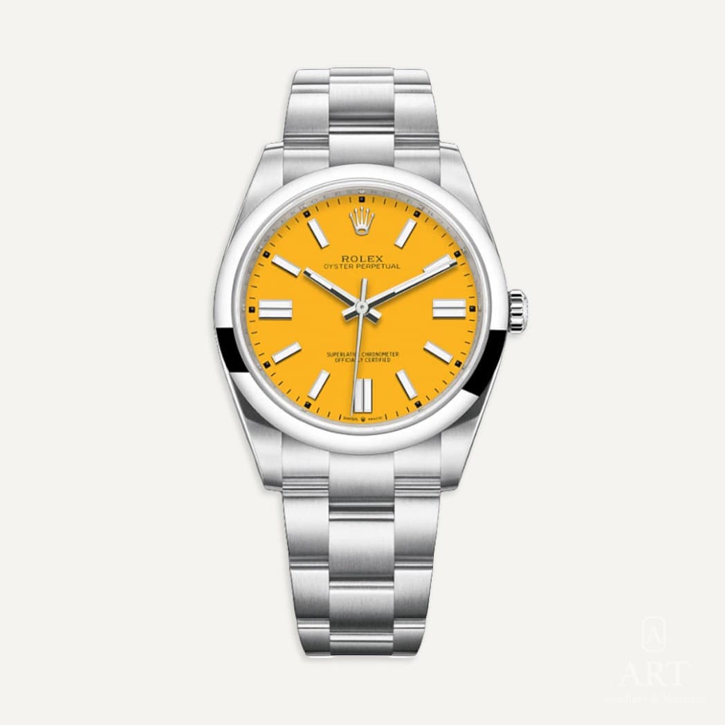 Rolex Oyster Perpetual watch, yellow dial, reference 124300