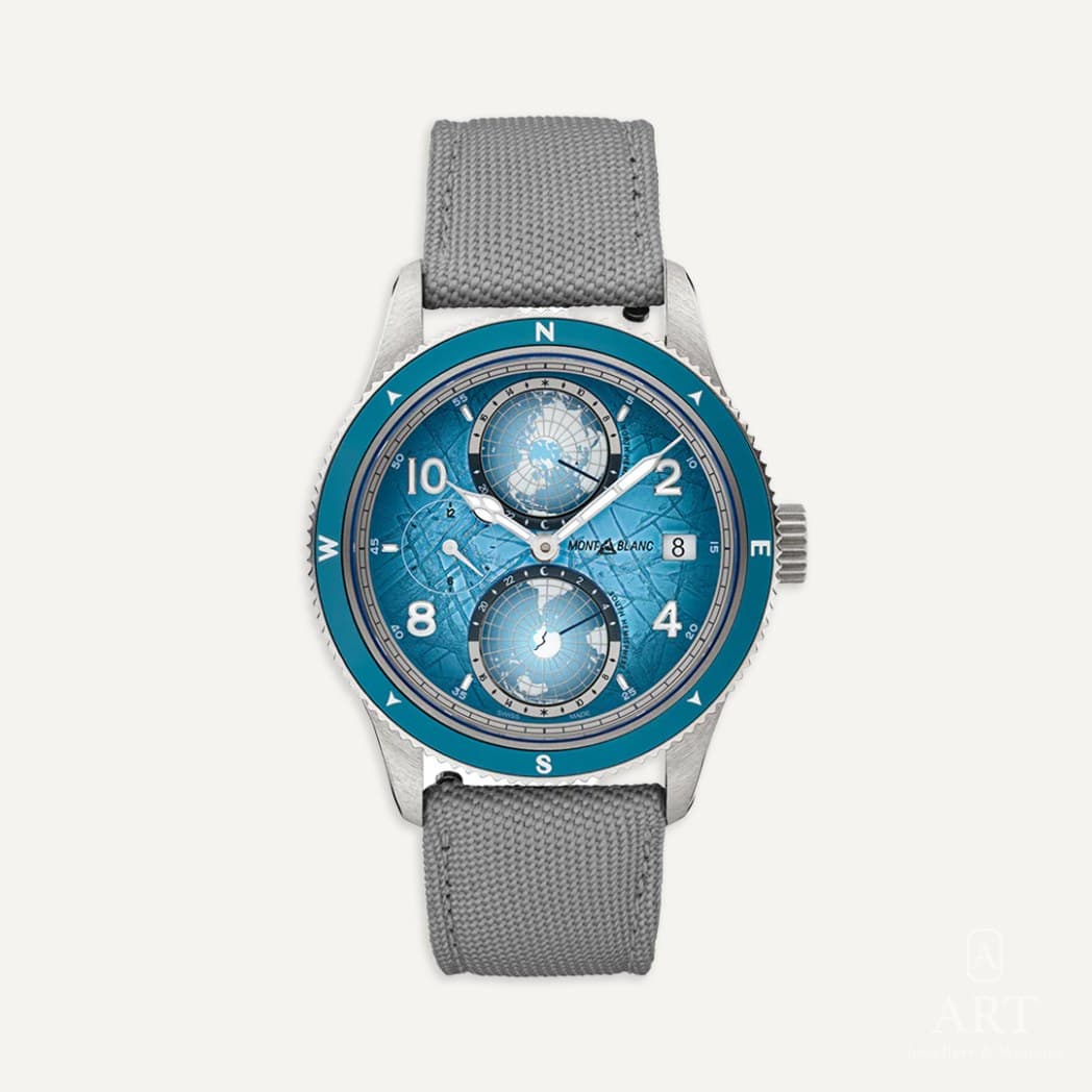 Montblanc 1858 Geosphere 0 Oxygen South Pole Exploration Limited Edition watch, blue dial, reference MB130961