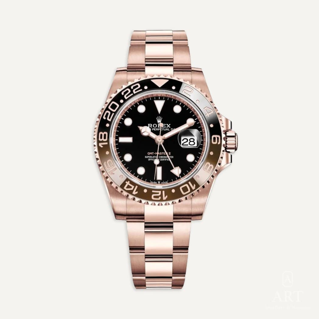 Rolex GMT-Master II "Root Beer" watch, black dial, reference 126715CHNR