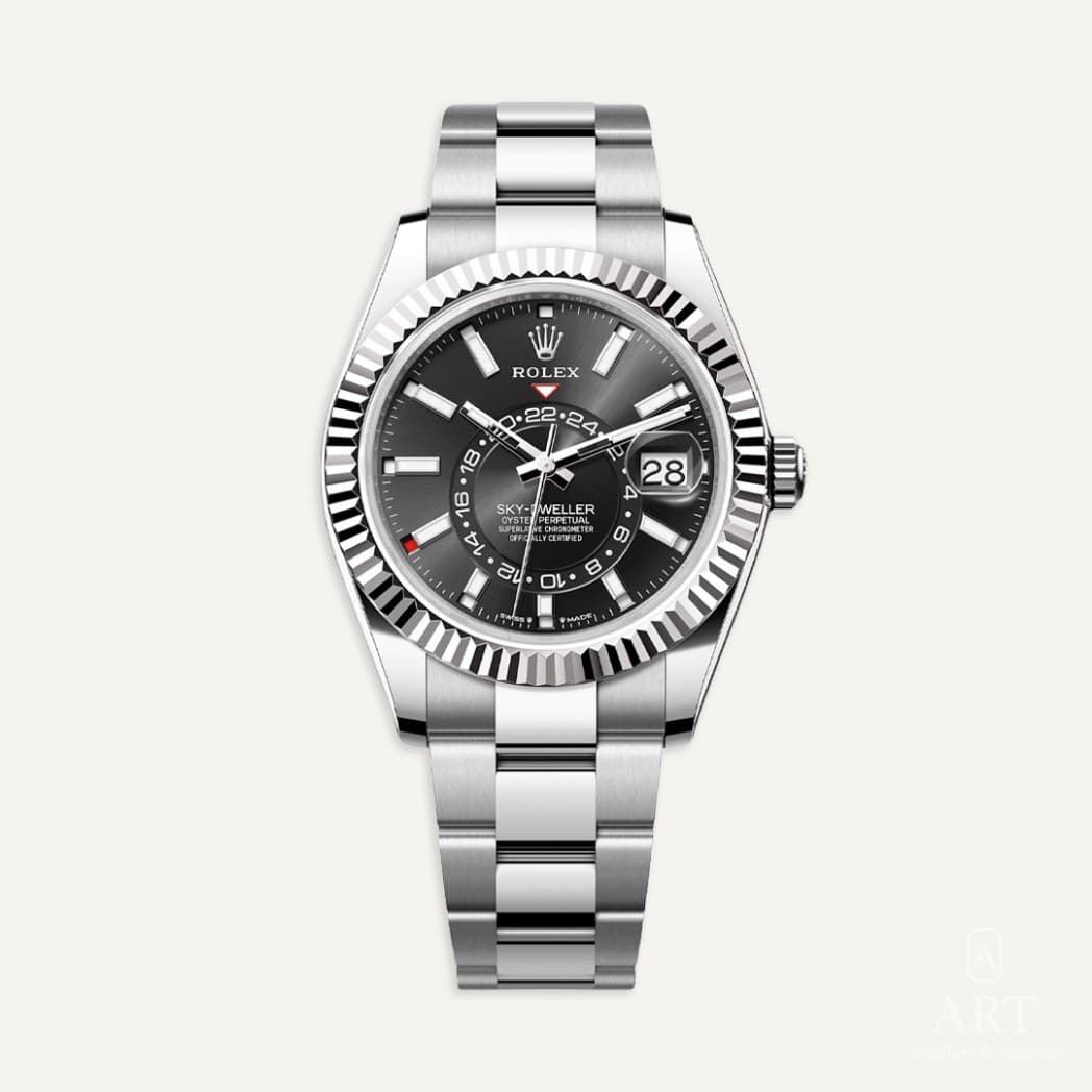 Rolex Sky-Dweller watch, black dial, reference 326934