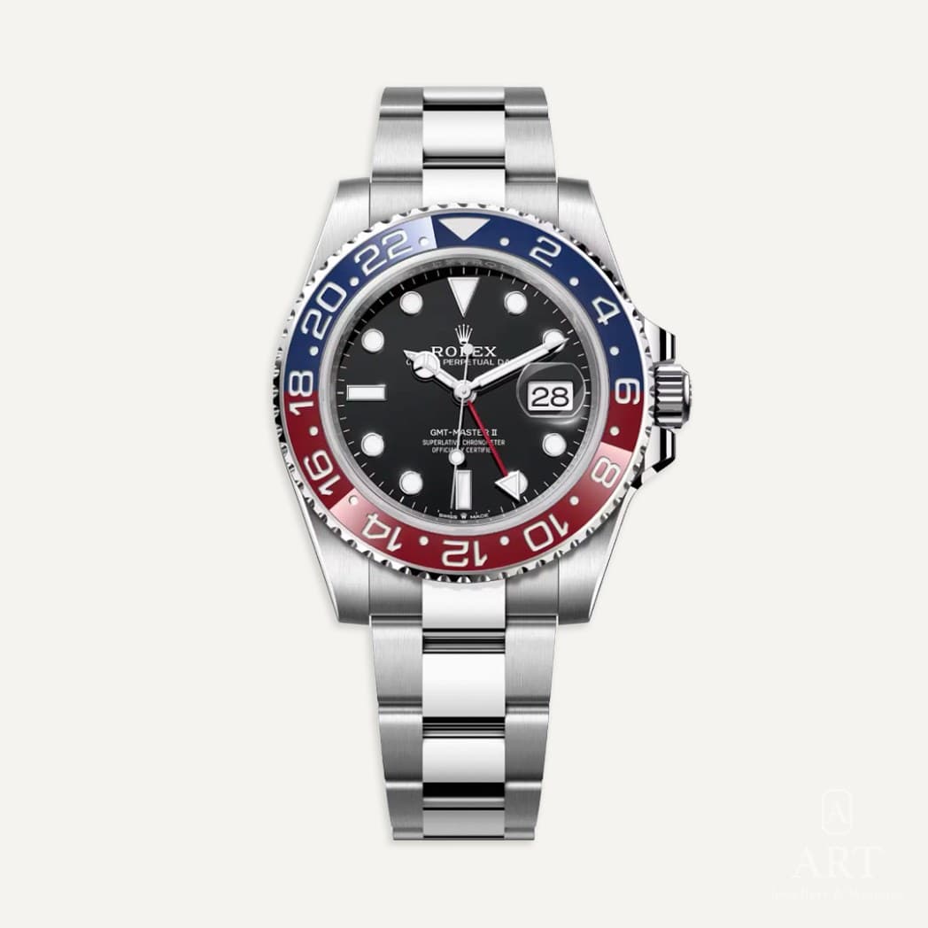 Rolex GMT-Master II "Pepsi" watch, black dial, reference 126710BLRO