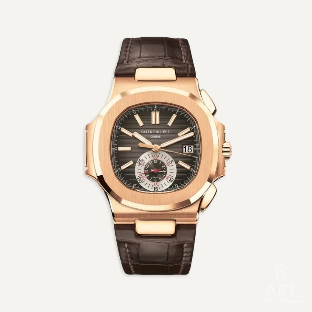 Patek Philippe Nautilus Chronograph watch, brown dial, reference 5980R-001