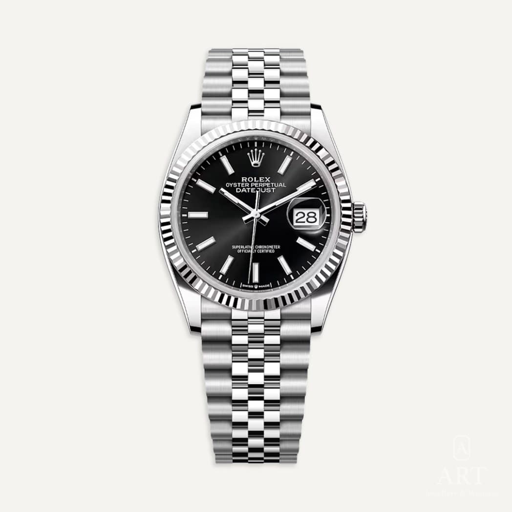 Rolex Datejust watch, black dial, reference 126234