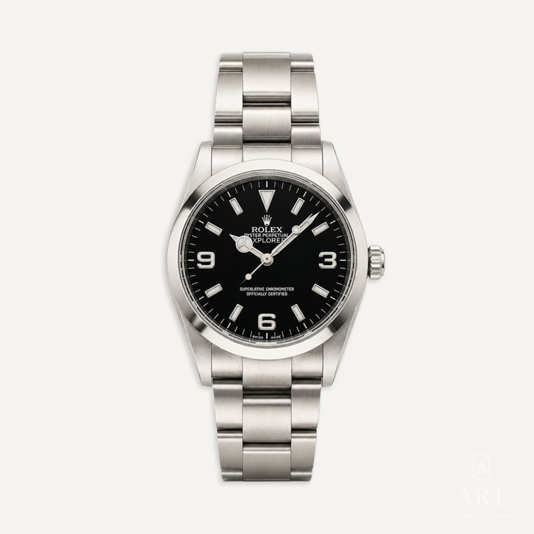 Rolex Explorer watch, black dial, reference 114270