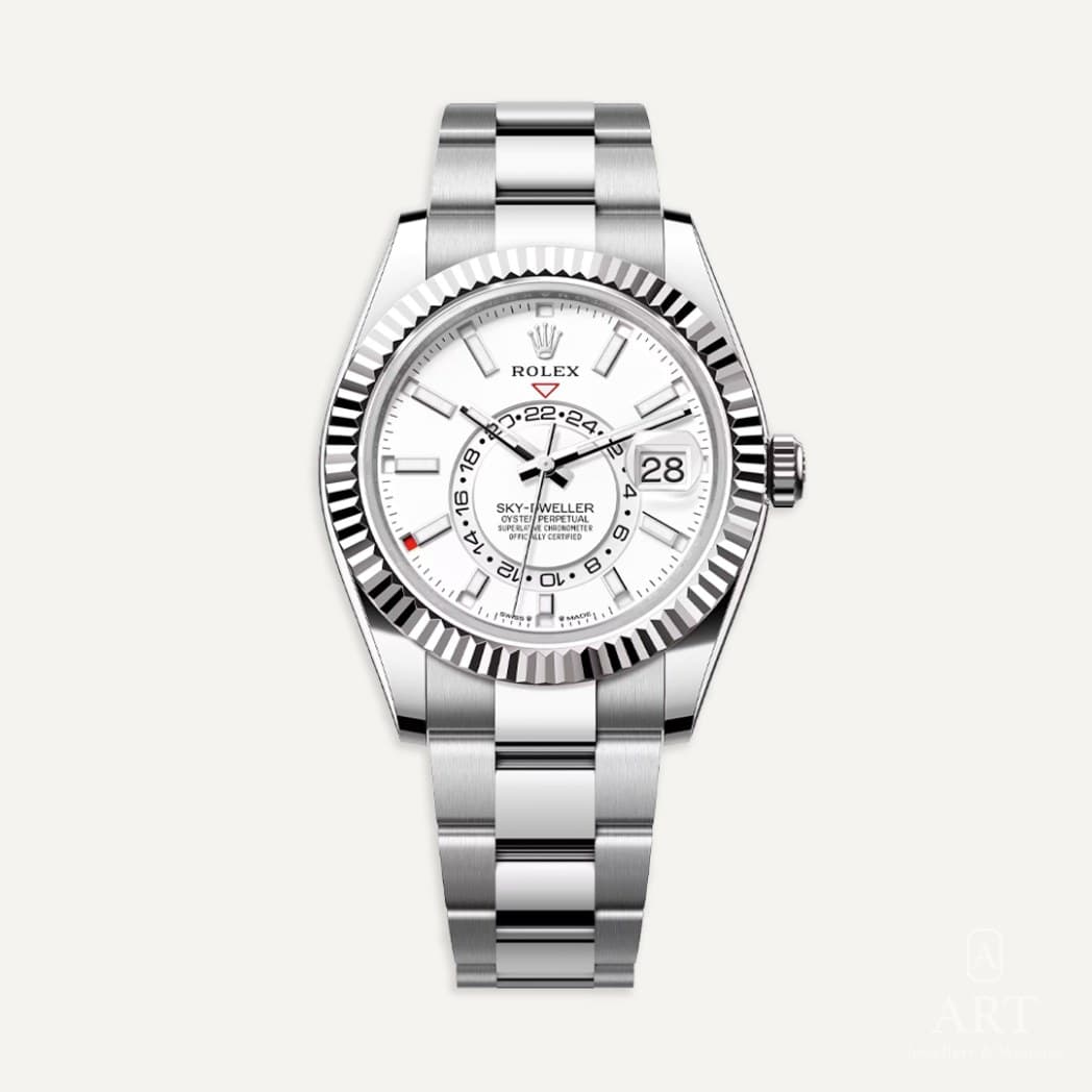 Rolex Sky-Dweller watch, white dial, reference 336934