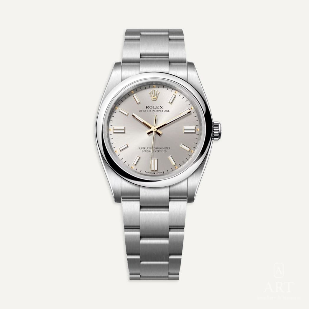 Rolex Oyster Perpetual watch, silver dial, reference 126000
