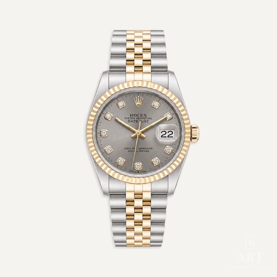Rolex Datejust watch, silver dial, reference 16233