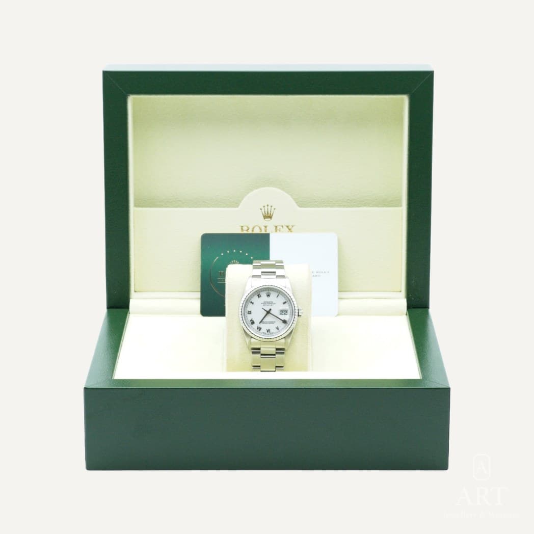 Rolex Datejust saati, beyaz kadran, referans 16220 (2)