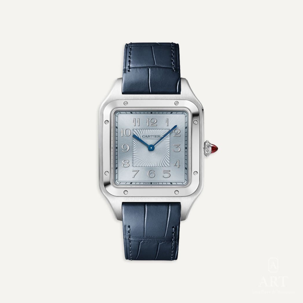 Cartier Santos Dumont watch, ice blue dial, reference WGSA0050