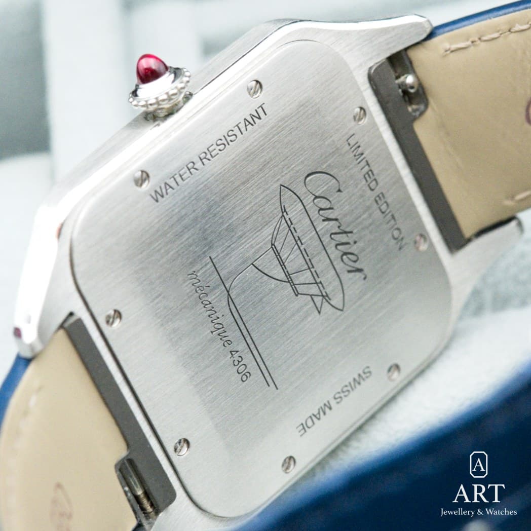 Cartier Santos Dumont watch, ice blue dial, reference WGSA0050 (8)