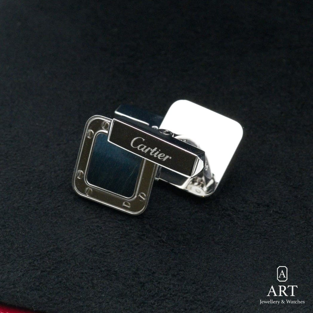Cartier Santos Dumont watch, ice blue dial, reference WGSA0050 (9)