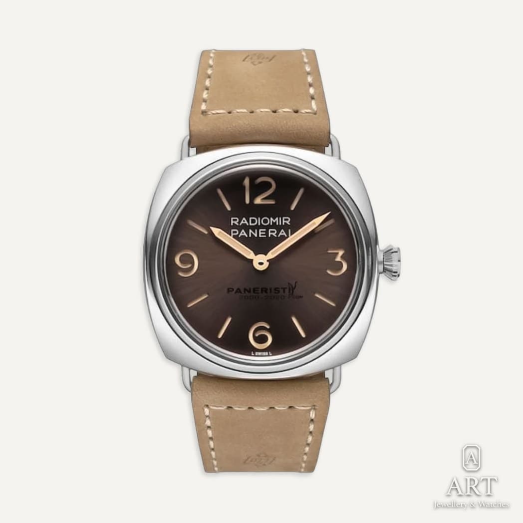 Panerai Radiomir Venti 20th Anniversary of Paneristi saati, kahverengi kadran, referans PAM02020