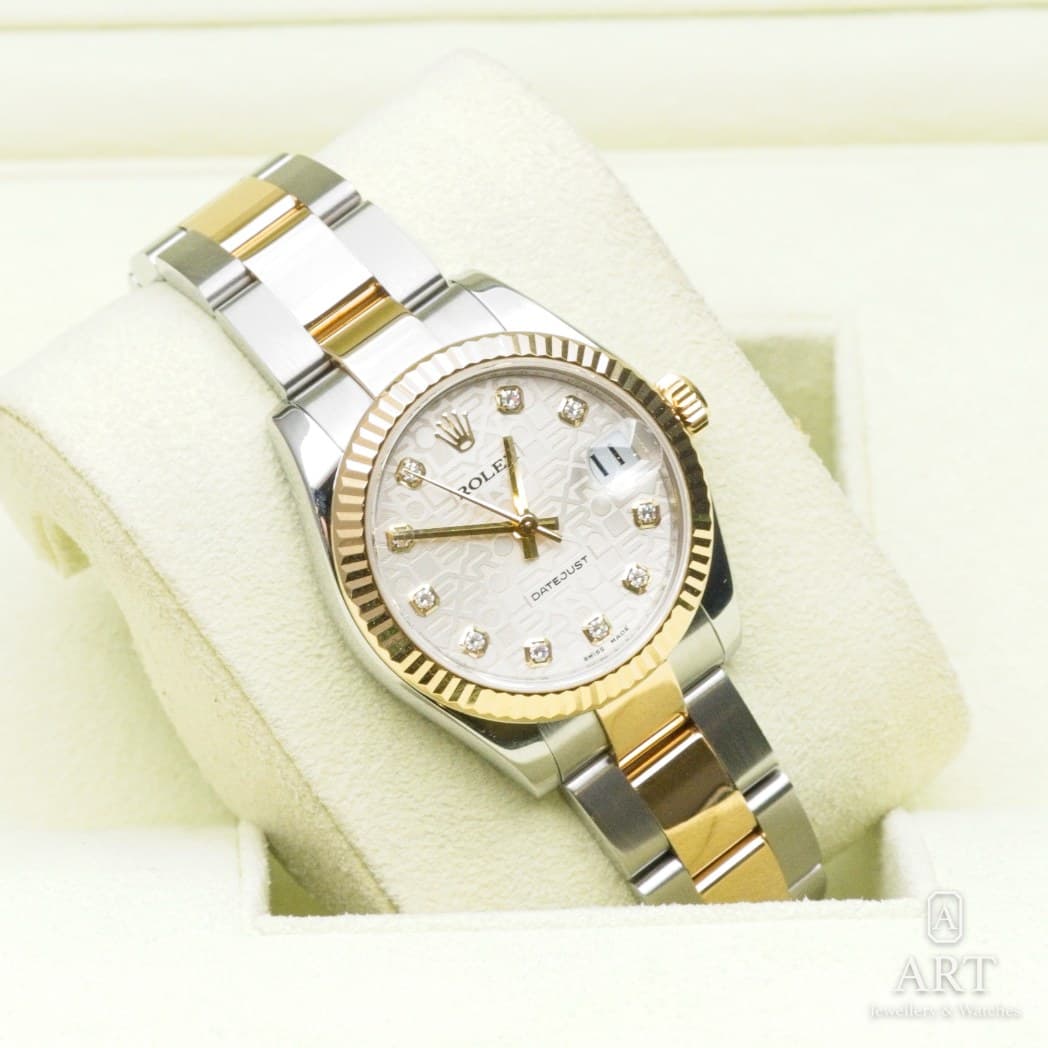 Rolex Datejust watch, silver motif dial, reference 178273 (5)