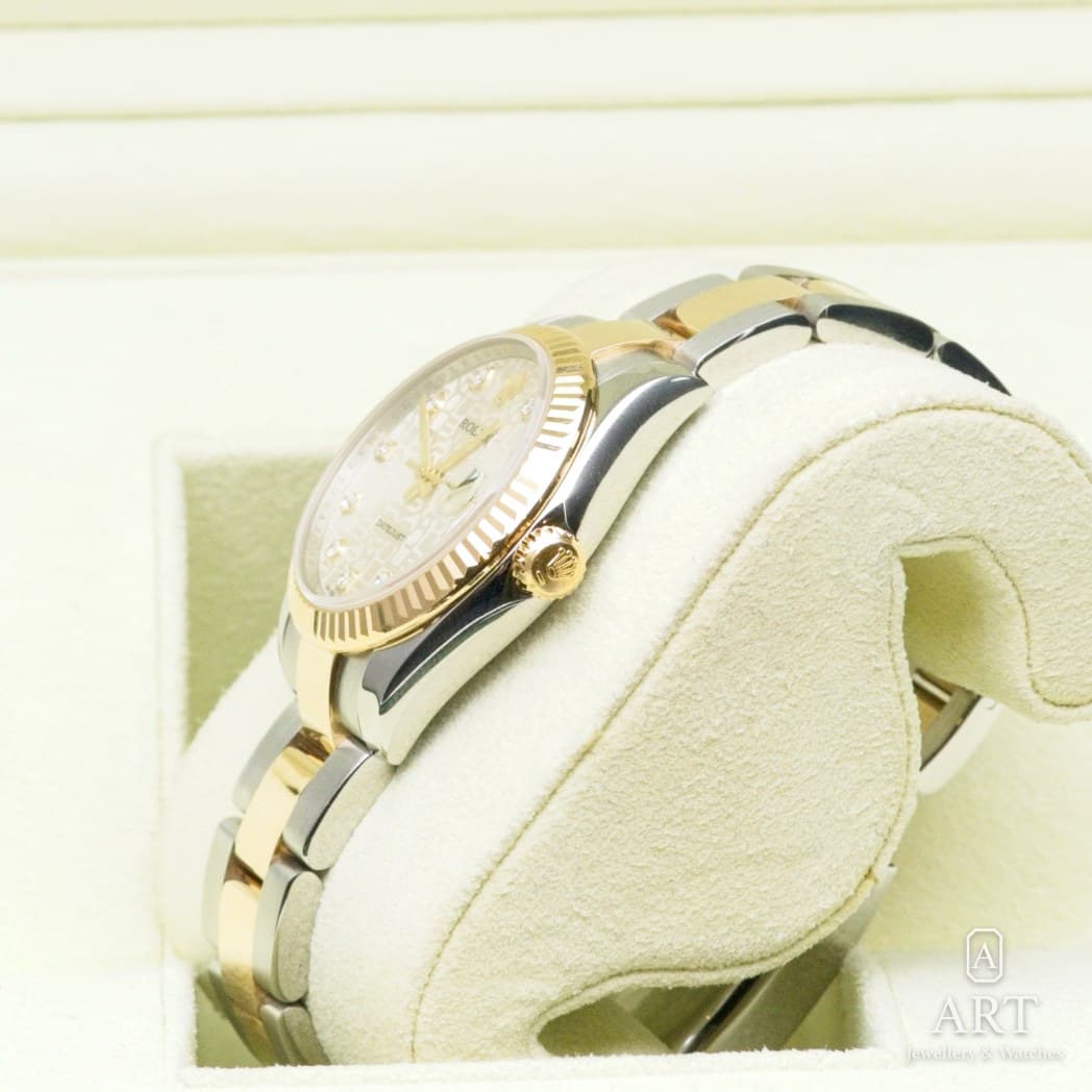 Rolex Datejust watch, silver motif dial, reference 178273 (6)