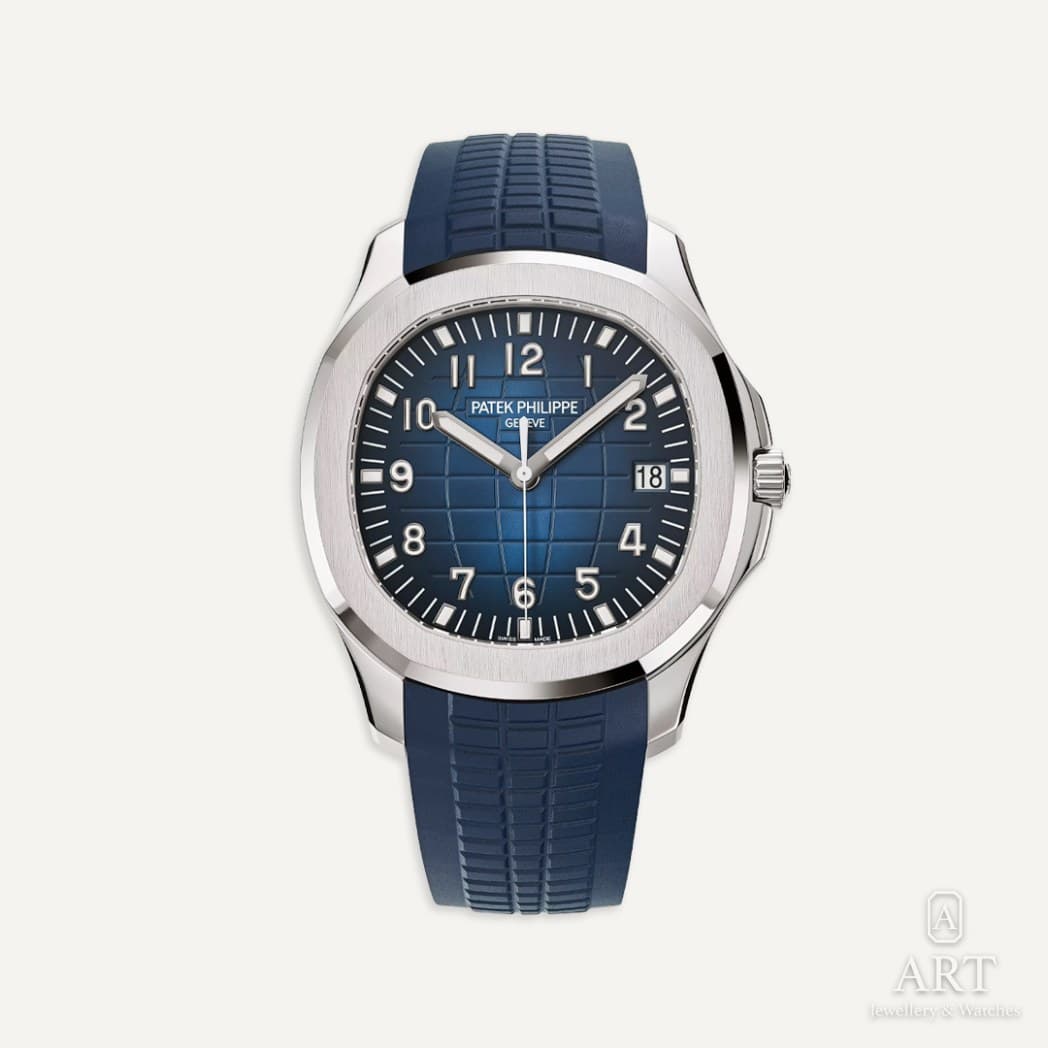 Patek Philippe Aquanaut watch, blue dial, reference 5168G-001