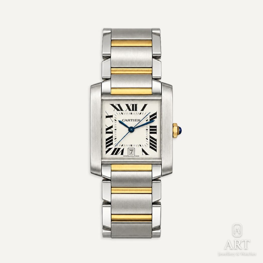 Cartier Tank Française Large saati, beyaz kadran, referans 2302