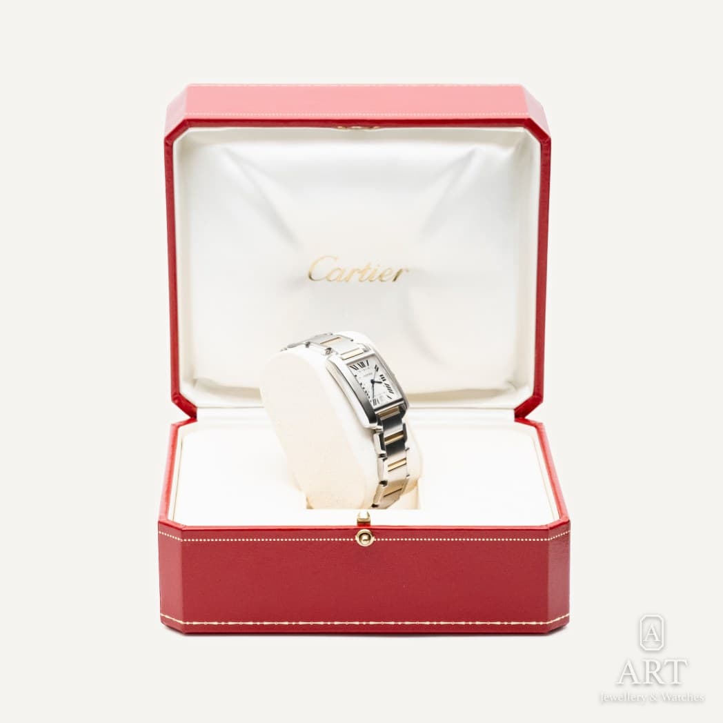 Cartier Tank Française Large saati, beyaz kadran, referans 2302 (3)