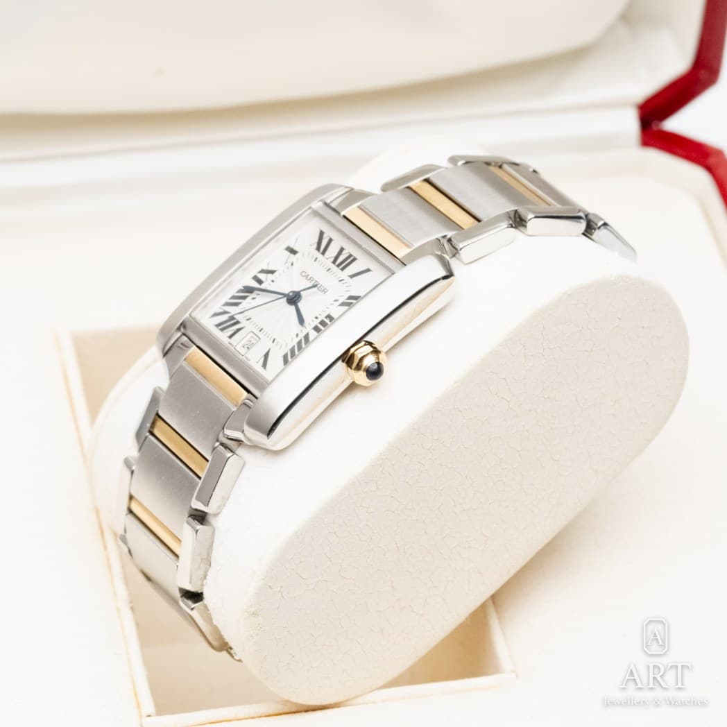 Cartier Tank Française Large saati, beyaz kadran, referans 2302 (7)