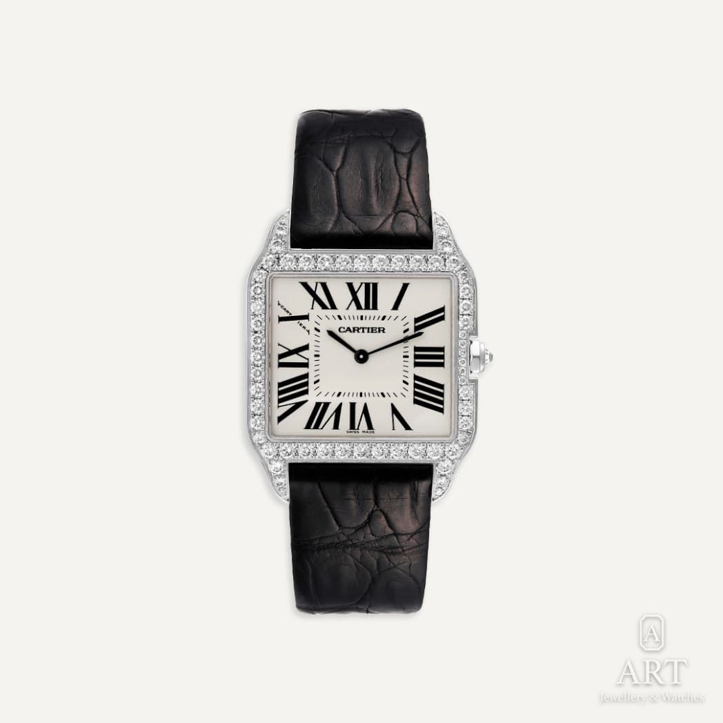 Cartier Santos Dumont watch, white dial, reference 2858