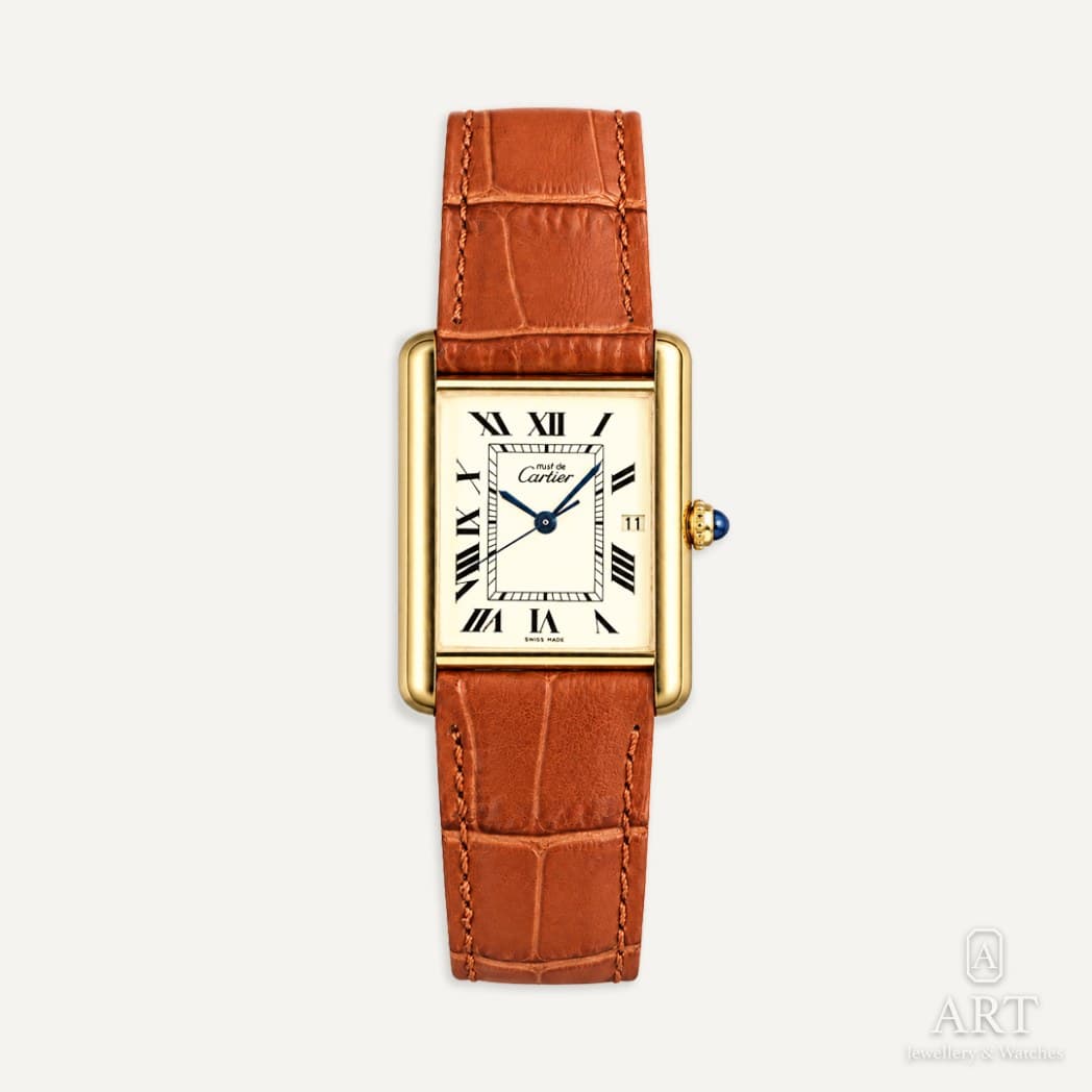 Cartier Tank Must de Vermeil watch, white dial, reference 2413