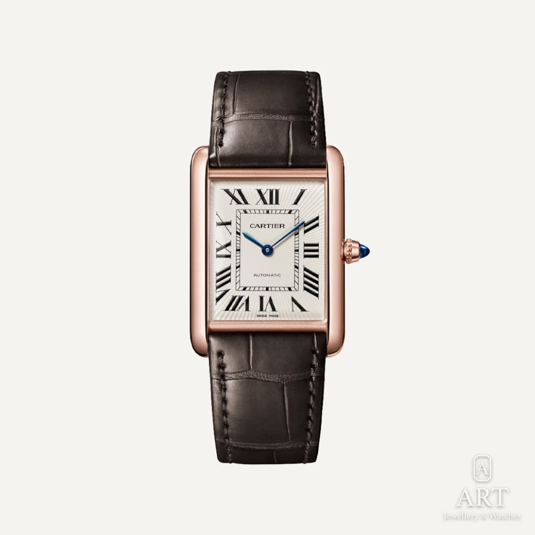 Cartier Tank Louis saati, gümüş kadran, referans WGTA0346