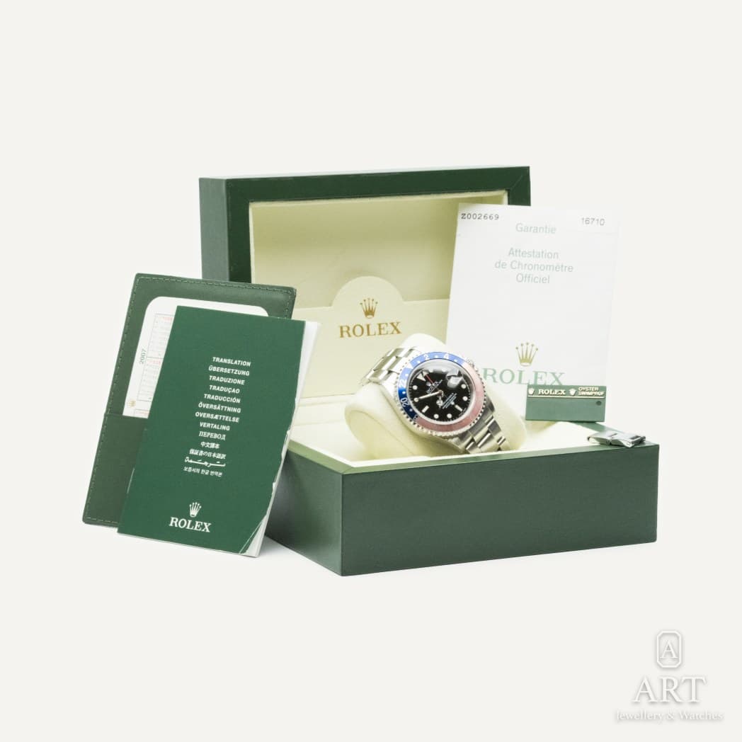 Rolex GMT-Master II "Pepsi" watch, black dial, reference 16710 (5)