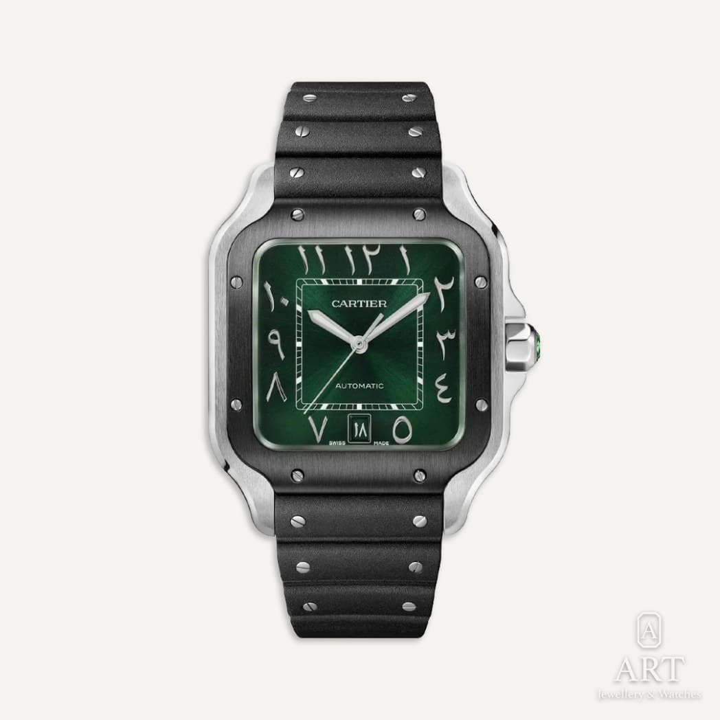 Cartier Santos de Cartier saati, yeşil kadran, referans WSSA0055