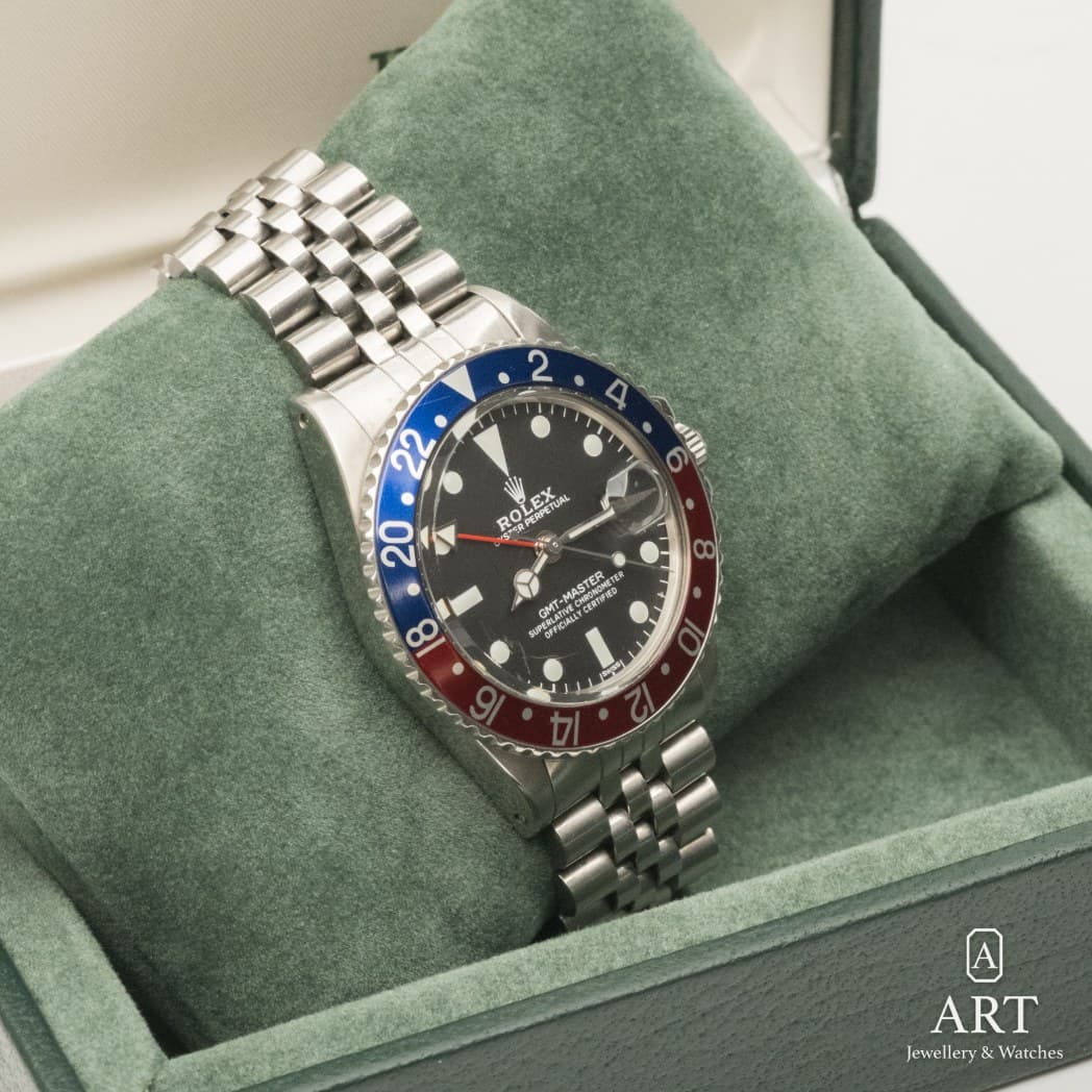 Rolex GMT-Master "Pepsi" Vintage saati, siyah kadran, referans 1675 (5)